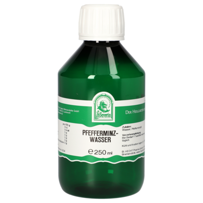 Sie sehen eine Packung PFEFFERMINZWASSER 250 ML, Produktbild: 01 PFEFFERMINZWASSER 250 ML, A-Nr.: 5061420 - 01