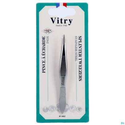 Sie sehen eine Packung Vitry Splitterpinzette Aus Rostfreiem Edelstahl 1pc, Produktbild: 03 Vitry Splitterpinzette Aus Rostfreiem Edelstahl 1pc, A-Nr.: 4633156 - 03