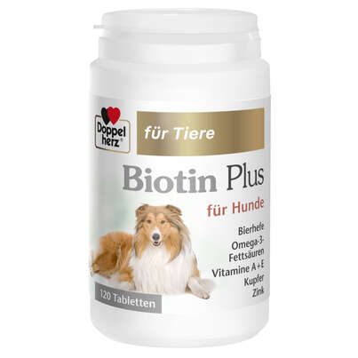 Sie sehen eine Packung Doppelherz für Tiere Biotin Plus für Hunde, Produktbild: 01 Doppelherz für Tiere Biotin Plus für Hunde, A-Nr.: 5955749 - 01