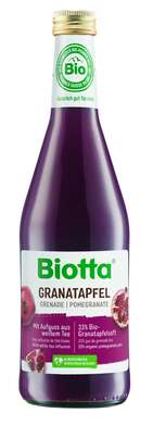 Sie sehen eine Packung Biotta Bio-Granatapfel Saft, Produktbild: 01 Biotta Bio-Granatapfel Saft, A-Nr.: 4247921 - 01