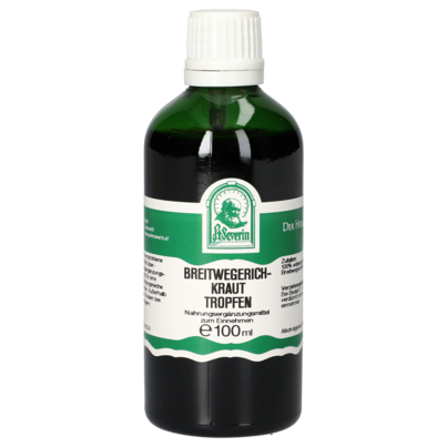 Sie sehen eine Packung BREITWEGERICHKRAUT TROPFEN 100 ML, Produktbild: 01 BREITWEGERICHKRAUT TROPFEN 100 ML, A-Nr.: 5935913 - 01