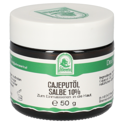 Sie sehen eine Packung CAJEPUTÖL SALBE 10% 50 g, Produktbild: 01 CAJEPUTÖL SALBE 10% 50 g, A-Nr.: 5713360 - 01