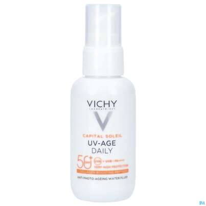 Sie sehen eine Packung Sonnenprodukte Vichy/capital Soleil Gesichtscreme Uv-age Lsf50+ 40ml, Produktbild: 13 Sonnenprodukte Vichy/capital Soleil Gesichtscreme Uv-age Lsf50+ 40ml, A-Nr.: 5360950 - 13