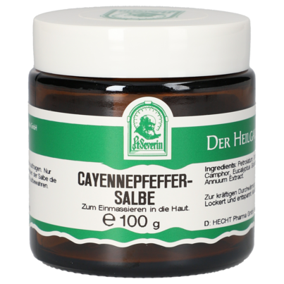 Sie sehen eine Packung CAYENNEPFEFFERSALBE 100 G, Produktbild: 01 CAYENNEPFEFFERSALBE 100 G, A-Nr.: 5171953 - 01