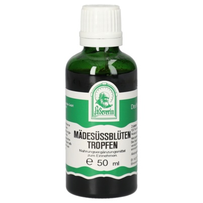 Sie sehen eine Packung MÄDESÜSSBLÜTEN TROPFEN 50 ML, Produktbild: 01 MÄDESÜSSBLÜTEN TROPFEN 50 ML, A-Nr.: 5637593 - 01