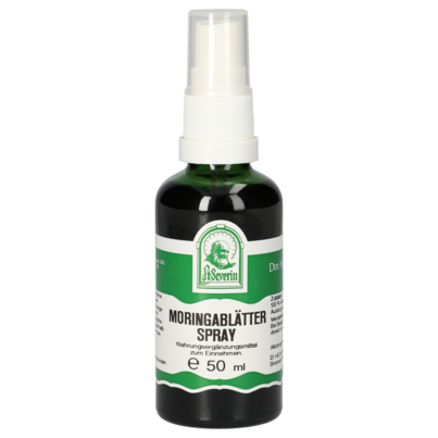Sie sehen eine Packung MORINGABLÄTTER SPRAY 50 ML, Produktbild: 01 MORINGABLÄTTER SPRAY 50 ML, A-Nr.: 5204954 - 01