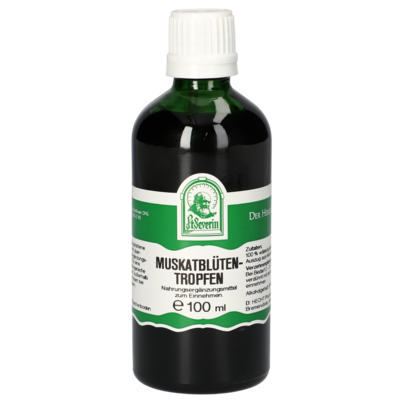 Sie sehen eine Packung MUSKATBLÜTEN TROPFEN 100 ML, Produktbild: 01 MUSKATBLÜTEN TROPFEN 100 ML, A-Nr.: 4485342 - 01