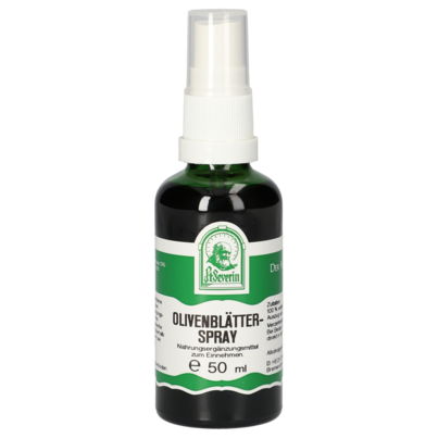 Sie sehen eine Packung OLIVENBLÄTTER SPRAY 50 ML, Produktbild: 01 OLIVENBLÄTTER SPRAY 50 ML, A-Nr.: 4444627 - 01