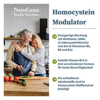 Sie sehen eine Packung NatuGena Homocystein Modulator Kapseln, Produktbild: 02 NatuGena Homocystein Modulator Kapseln, A-Nr.: 5926819 - 02