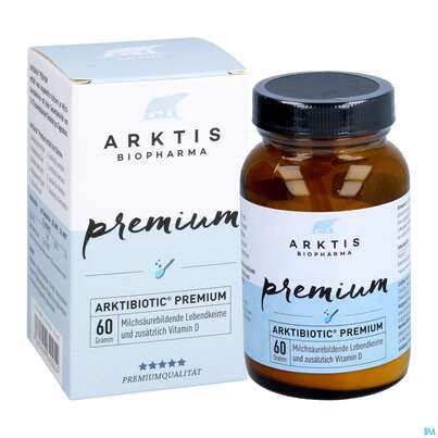 Sie sehen eine Packung Arktis Arktibiotic Pulver Premium 60g, Produktbild: 05 Arktis Arktibiotic Pulver Premium 60g, A-Nr.: 4750324 - 05