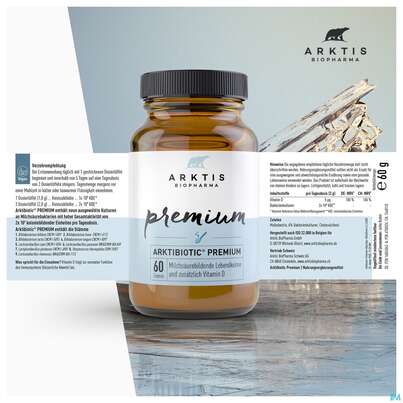 Sie sehen eine Packung Arktis Arktibiotic Pulver Premium 60g, Produktbild: 10 Arktis Arktibiotic Pulver Premium 60g, A-Nr.: 4750324 - 10