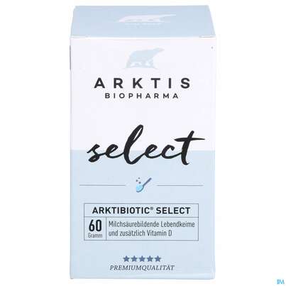 Sie sehen eine Packung Arktis Arktibiotic Pulver Select 60g, Produktbild: 01 Arktis Arktibiotic Pulver Select 60g, A-Nr.: 4750270 - 01