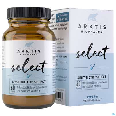 Sie sehen eine Packung Arktis Arktibiotic Pulver Select 60g, Produktbild: 04 Arktis Arktibiotic Pulver Select 60g, A-Nr.: 4750270 - 04