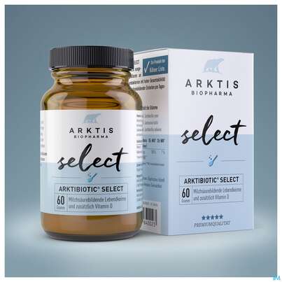 Sie sehen eine Packung Arktis Arktibiotic Pulver Select 60g, Produktbild: 12 Arktis Arktibiotic Pulver Select 60g, A-Nr.: 4750270 - 12
