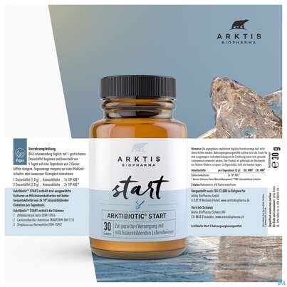 Sie sehen eine Packung Arktis Arktibiotic Pulver Start 30g, Produktbild: 08 Arktis Arktibiotic Pulver Start 30g, A-Nr.: 4750293 - 08