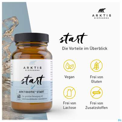 Sie sehen eine Packung Arktis Arktibiotic Pulver Start 60g, Produktbild: 04 Arktis Arktibiotic Pulver Start 60g, A-Nr.: 4750301 - 04