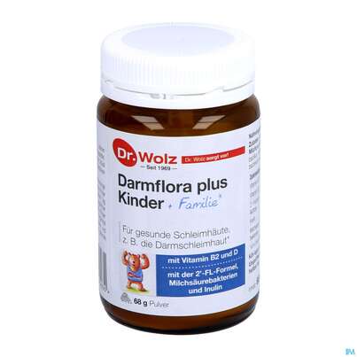 Sie sehen eine Packung Darmflora Plus Dr.wolz Kinder Pulver +familie Nr 60519 68g, Produktbild: 06 Darmflora Plus Dr.wolz Kinder Pulver +familie Nr 60519 68g, A-Nr.: 5186699 - 06