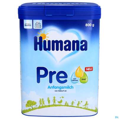 Sie sehen eine Packung Humana Anfangsmilch Pulver Von Geburt An Pre 750g, Produktbild: 05 Humana Anfangsmilch Pulver Von Geburt An Pre 750g, A-Nr.: 5417041 - 05