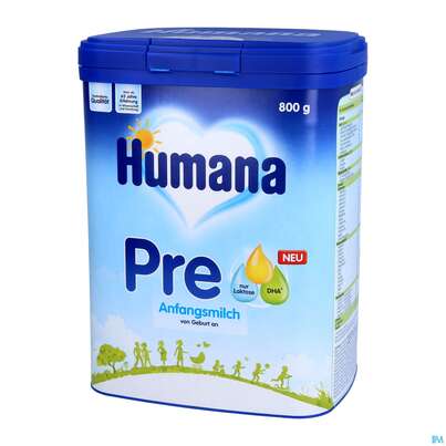 Sie sehen eine Packung Humana Anfangsmilch Pulver Von Geburt An Pre 750g, Produktbild: 03 Humana Anfangsmilch Pulver Von Geburt An Pre 750g, A-Nr.: 5417041 - 03