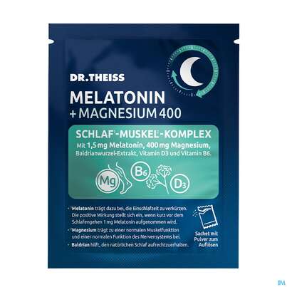 Sie sehen eine Packung Melatonin +magnesium 400 Schlaf-muskel-komplex Dr.theiss 15st, Produktbild: 03 Melatonin +magnesium 400 Schlaf-muskel-komplex Dr.theiss 15st, A-Nr.: 5979046 - 03