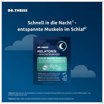 Sie sehen eine Packung Melatonin +magnesium 400 Schlaf-muskel-komplex Dr.theiss 15st, Produktbild: 05 Melatonin +magnesium 400 Schlaf-muskel-komplex Dr.theiss 15st, A-Nr.: 5979046 - 05