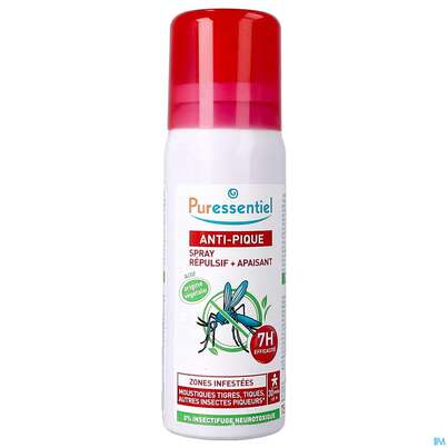 Sie sehen eine Packung Puressentiel Antistich/beruhigend Spray Aeth.oele 7std Wirksamkeit 75ml, Produktbild: 01 Puressentiel Antistich/beruhigend Spray Aeth.oele 7std Wirksamkeit 75ml, A-Nr.: 5107607 - 01