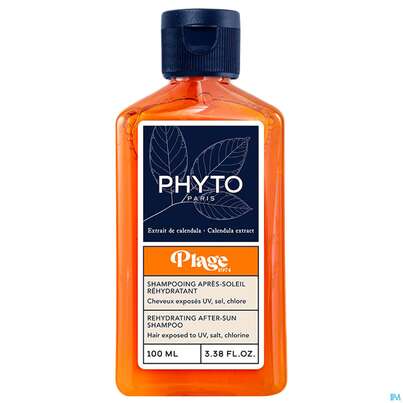 Sie sehen eine Packung Shampoon Phyto Plage Rehydrating After-sun 100ml, Produktbild: 01 Shampoon Phyto Plage Rehydrating After-sun 100ml, A-Nr.: 5973026 - 01