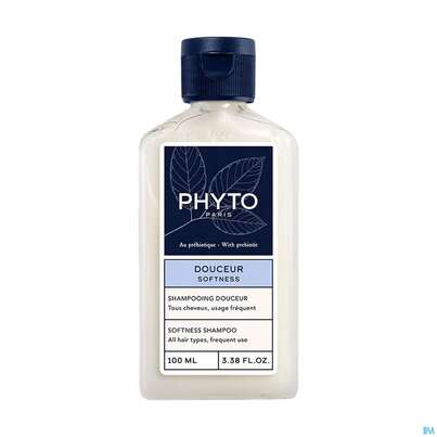 Sie sehen eine Packung Shampoon Phyto Softness Mini 100ml, Produktbild: 01 Shampoon Phyto Softness Mini 100ml, A-Nr.: 5889892 - 01