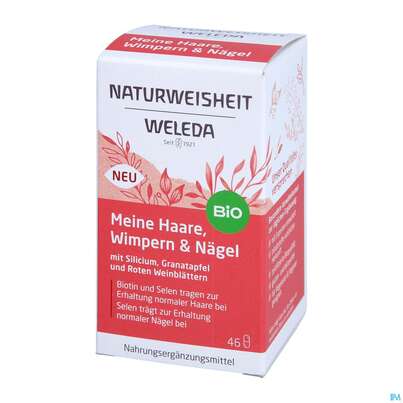 Sie sehen eine Packung Weleda Naturweisheit Haare Wimpern Naegel 46st, Produktbild: 04 Weleda Naturweisheit Haare Wimpern Naegel 46st, A-Nr.: 5436044 - 04