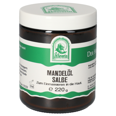 Sie sehen eine Packung MANDELÖL SALBE 220 G, Produktbild: 01 MANDELÖL SALBE 220 G, A-Nr.: 5748507 - 01