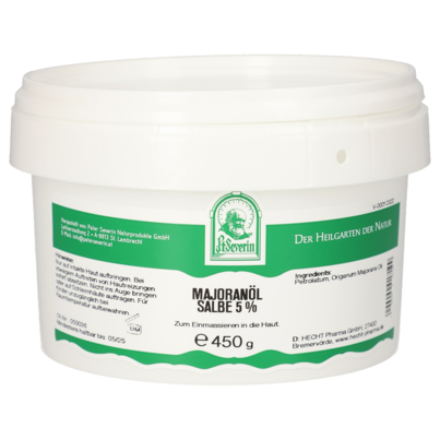 Sie sehen eine Packung MAJORANÖL SALBE 450 G, Produktbild: 01 MAJORANÖL SALBE 450 G, A-Nr.: 5677049 - 01