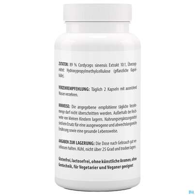 Sie sehen eine Packung Cordyceps Sinensis-extrakt Kapseln Vegetarisch 500mg Vita World 100st, Produktbild: 06 Cordyceps Sinensis-extrakt Kapseln Vegetarisch 500mg Vita World 100st, A-Nr.: 4836439 - 06