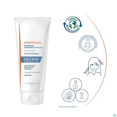 Sie sehen eine Packung Ducray Anaphase+ Ergänzungs-shampoo Gegen Haarausfall 200ml, Produktbild: 16 Ducray Anaphase+ Ergänzungs-shampoo Gegen Haarausfall 200ml, A-Nr.: 4541046 - 16