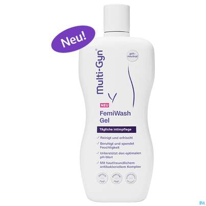 Sie sehen eine Packung Multi-gyn Femiwash Gel 220ml, Produktbild: 03 Multi-gyn Femiwash Gel 220ml, A-Nr.: 5780830 - 03