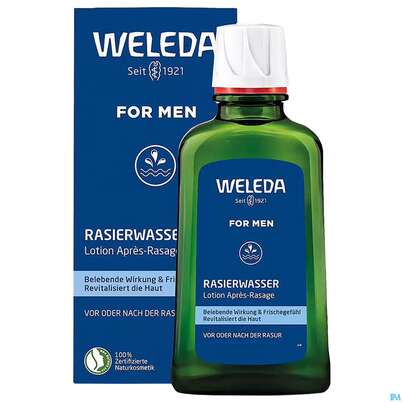 Sie sehen eine Packung Rasiercreme,-seife,-wasser Weleda Rasierwasser 100ml, Produktbild: 10 Rasiercreme,-seife,-wasser Weleda Rasierwasser 100ml, A-Nr.: 0639831 - 10