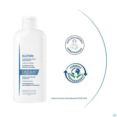 Sie sehen eine Packung Shampoon Ducray Elution Neu 200ml, Produktbild: 14 Shampoon Ducray Elution Neu 200ml, A-Nr.: 5746000 - 14