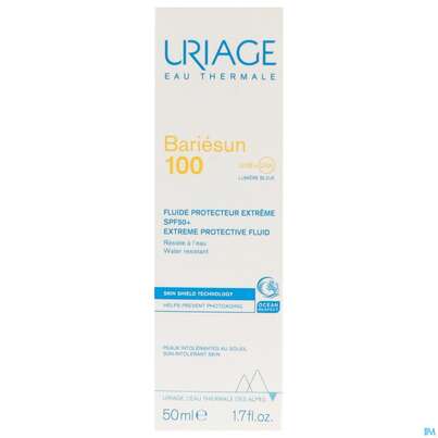 Sie sehen eine Packung Sonnenprodukte Uriage/bariesun Schutz-fluid Extrem 100 Spf50+ 50ml, Produktbild: 03 Sonnenprodukte Uriage/bariesun Schutz-fluid Extrem 100 Spf50+ 50ml, A-Nr.: 5617900 - 03