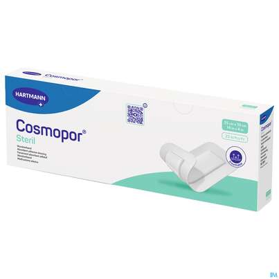 Sie sehen eine Packung Wundverband Cosmopor Steril Selbstklebend 35x 10cm 25st, Produktbild: 04 Wundverband Cosmopor Steril Selbstklebend 35x 10cm 25st, A-Nr.: 1526135 - 04