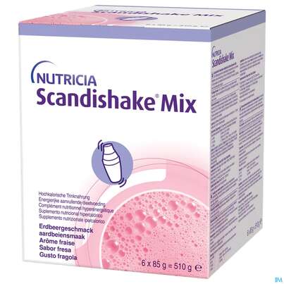 Sie sehen eine Packung Scandishake/85g Erdbeere Mix 6x6x8 36st, Produktbild: 01 Scandishake/85g Erdbeere Mix 6x6x8 36st, A-Nr.: 5437078 - 01