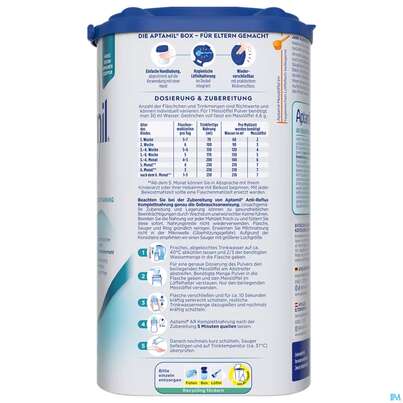 Aptamil Milch-fertignahrung Anti-reflux Spezialnahrung 800g, A-Nr.: 4882209 - 08