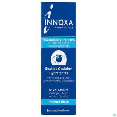 Sie sehen eine Packung Augentropfen Innoxa Rote +muede Augen Blau 10ml, Produktbild: 01 Augentropfen Innoxa Rote +muede Augen Blau 10ml, A-Nr.: 5835436 - 01