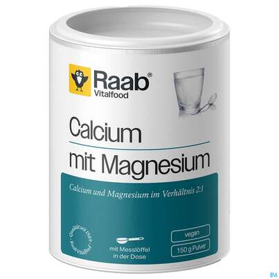 Sie sehen eine Packung Calcium +magnesium Pulver Raab 150g, Produktbild: 02 Calcium +magnesium Pulver Raab 150g, A-Nr.: 5996501 - 02
