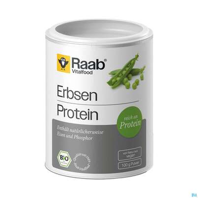 Sie sehen eine Packung Erbsen Protein Pulver Bio Raab 100g, Produktbild: 02 Erbsen Protein Pulver Bio Raab 100g, A-Nr.: 5871142 - 02