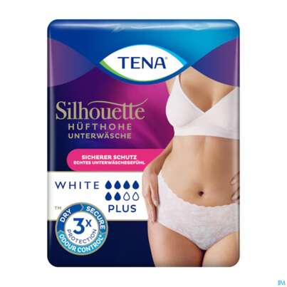 Sie sehen eine Packung Inkontinenz Tena/silhouette Plus Weiss M 78010 12st, Produktbild: 01 Inkontinenz Tena/silhouette Plus Weiss M 78010 12st, A-Nr.: 5917163 - 01