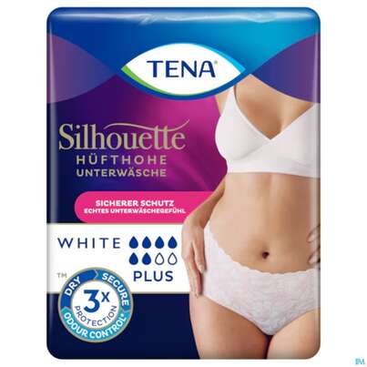 Sie sehen eine Packung Inkontinenz Tena/silhouette Plus Weiss M 78010 12st, Produktbild: 02 Inkontinenz Tena/silhouette Plus Weiss M 78010 12st, A-Nr.: 5917163 - 02