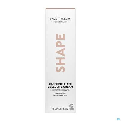 Sie sehen eine Packung Madara Shape Cellulite Cream Caffeine-mate 150ml, Produktbild: 01 Madara Shape Cellulite Cream Caffeine-mate 150ml, A-Nr.: 5437641 - 01