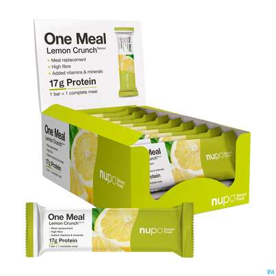 Sie sehen eine Packung Nupo Riegel Fuer 1 Mahlzeit One Meal Bar Zitrone +joghurt 97767 60g, Produktbild: 01 Nupo Riegel Fuer 1 Mahlzeit One Meal Bar Zitrone +joghurt 97767 60g, A-Nr.: 5296637 - 01
