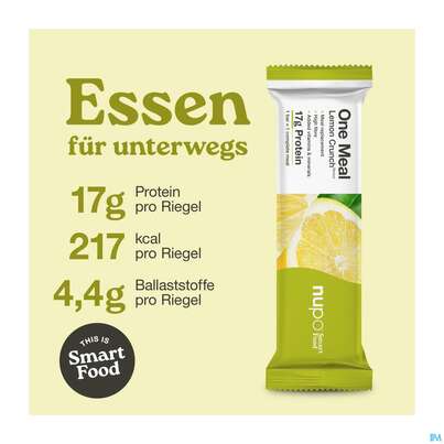 Sie sehen eine Packung Nupo Riegel Fuer 1 Mahlzeit One Meal Bar Zitrone +joghurt 97767 60g, Produktbild: 13 Nupo Riegel Fuer 1 Mahlzeit One Meal Bar Zitrone +joghurt 97767 60g, A-Nr.: 5296637 - 13