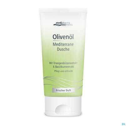Sie sehen eine Packung Oliven Oel Mediterrane Dusche 150ml, Produktbild: 01 Oliven Oel Mediterrane Dusche 150ml, A-Nr.: 5705107 - 01