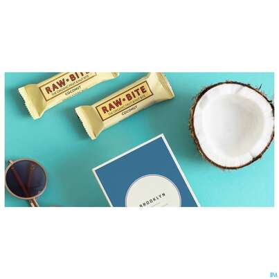 Sie sehen eine Packung Raw Bite Bio Riegel Coconut 50g, Produktbild: 03 Raw Bite Bio Riegel Coconut 50g, A-Nr.: 4252632 - 03